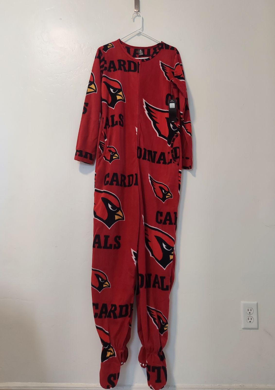 PajamasNFL Team Appareal Sleepwear Keystone Union Suit Jumpsuit Cardinals Size M