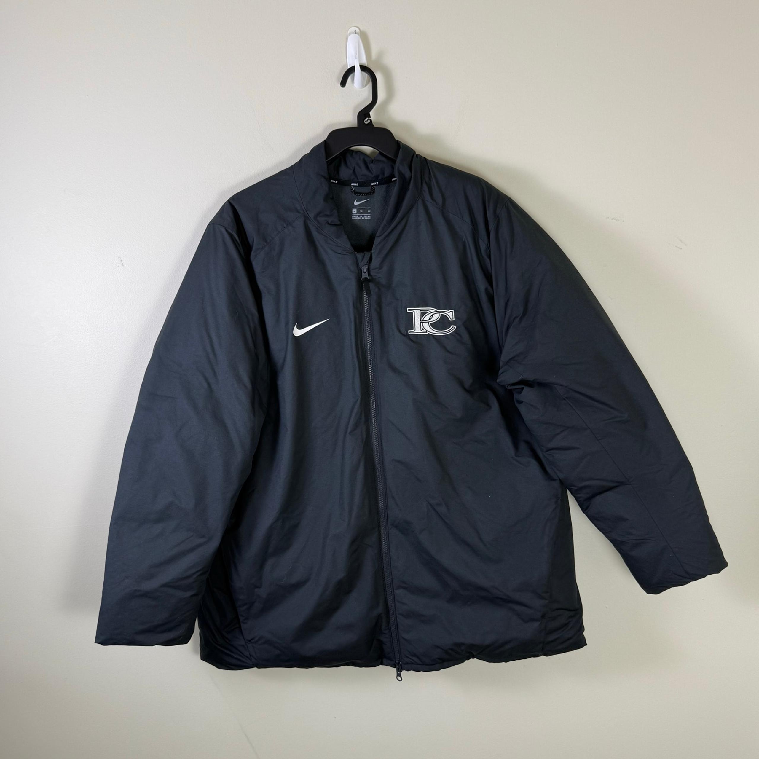Nike Jacket Mens XL Goose Down Insulated Bomber Full Zip Winter Coat Black