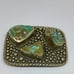 Paige Wallace Signed 3-Stone Natural Turquoise Silver Metal Belt Buckle Western
