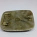 Paige Wallace Signed 3-Stone Natural Turquoise Silver Metal Belt Buckle Western