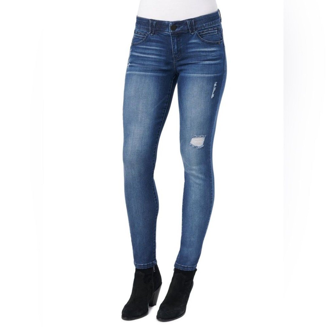 Democracy Luxe Ab Solution Booty Lift Jegging Distressed Denim Jeans Women’s 6