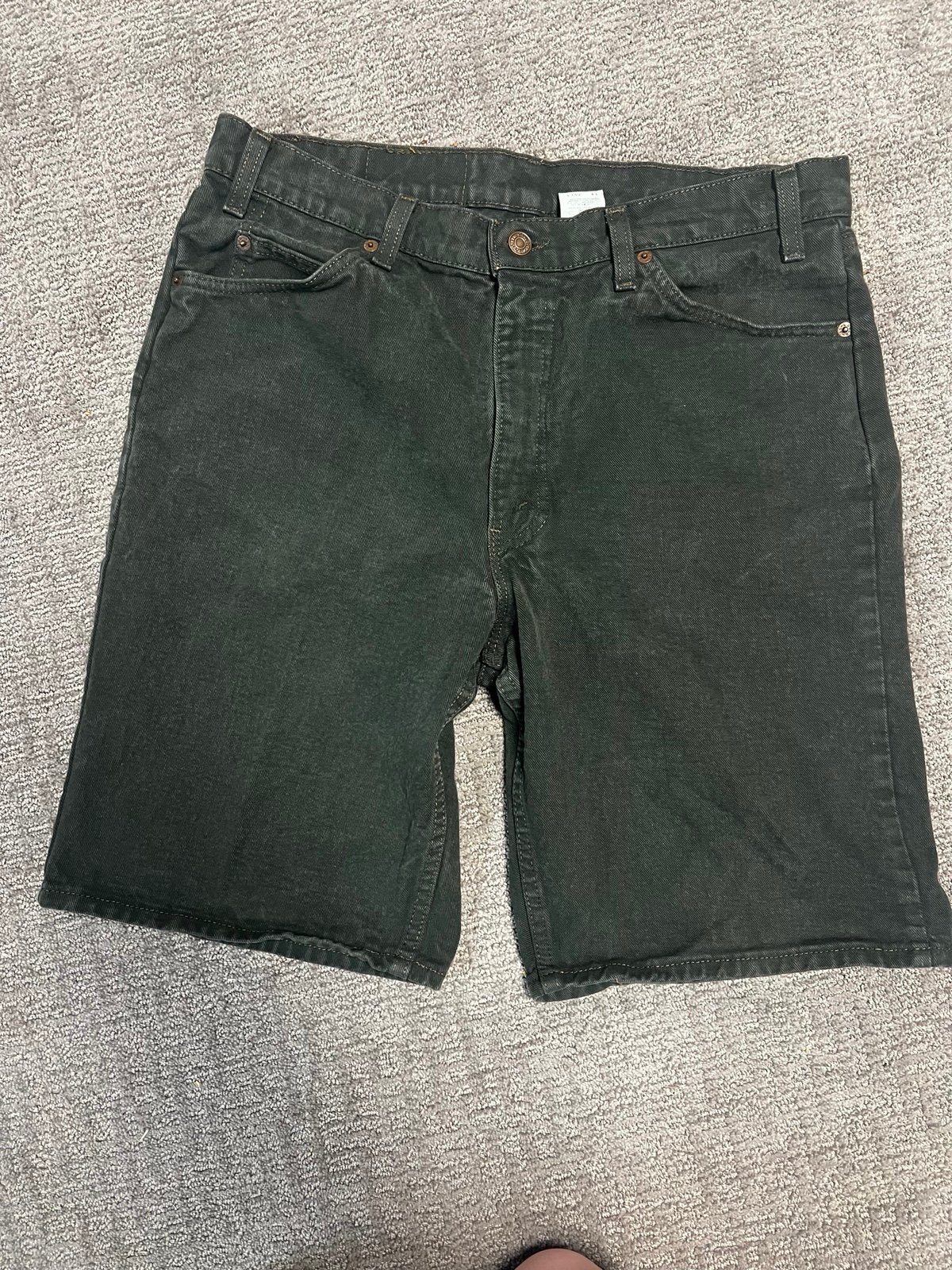 VTG Levi's 550 orange tab green denim shorts size 36