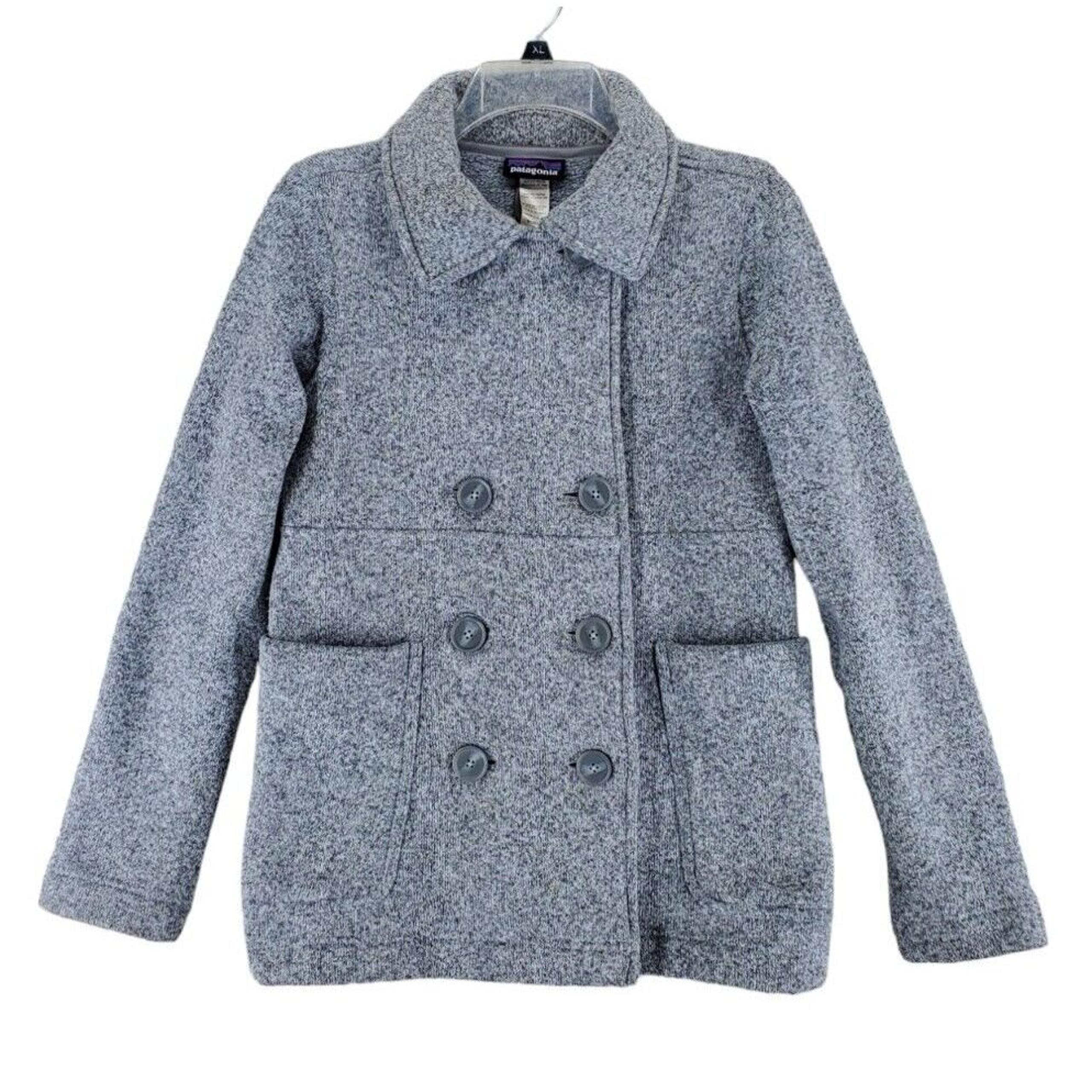 Patagonia Better Sweater Jacket Womens S Peacoats Gray Heathered Double Breasted