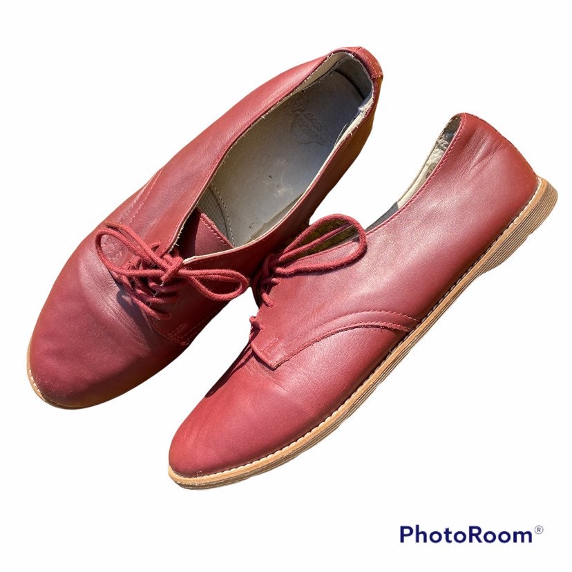 Dr. Martens Limited Edition Maroon Sylvie 3 Eye Oxford Loafers Made in Italy Siz