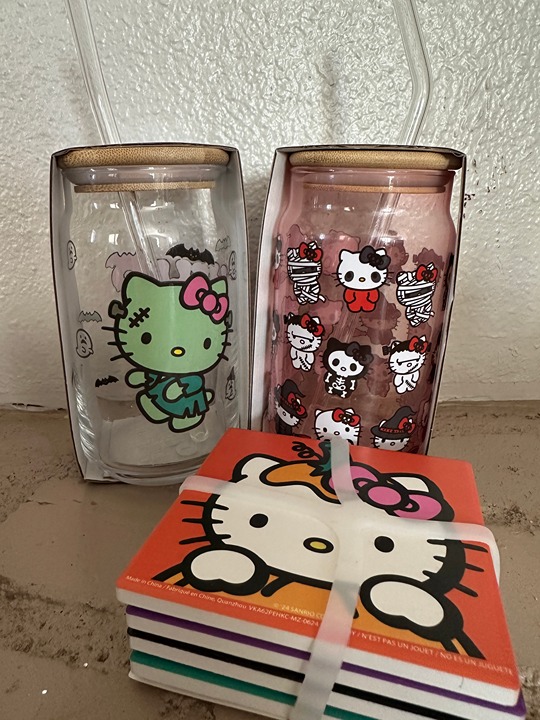 Hello Kitty Halloween Bundle 2 tumblers and Coasters