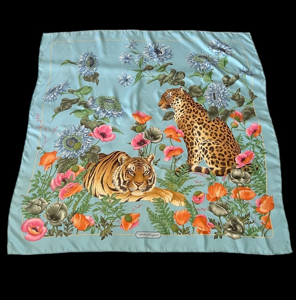 Salvatore Ferragamo silk scarf rare