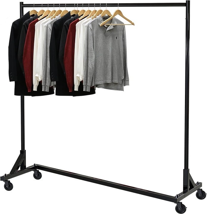 Commercial Z Base Garment Rack, Black