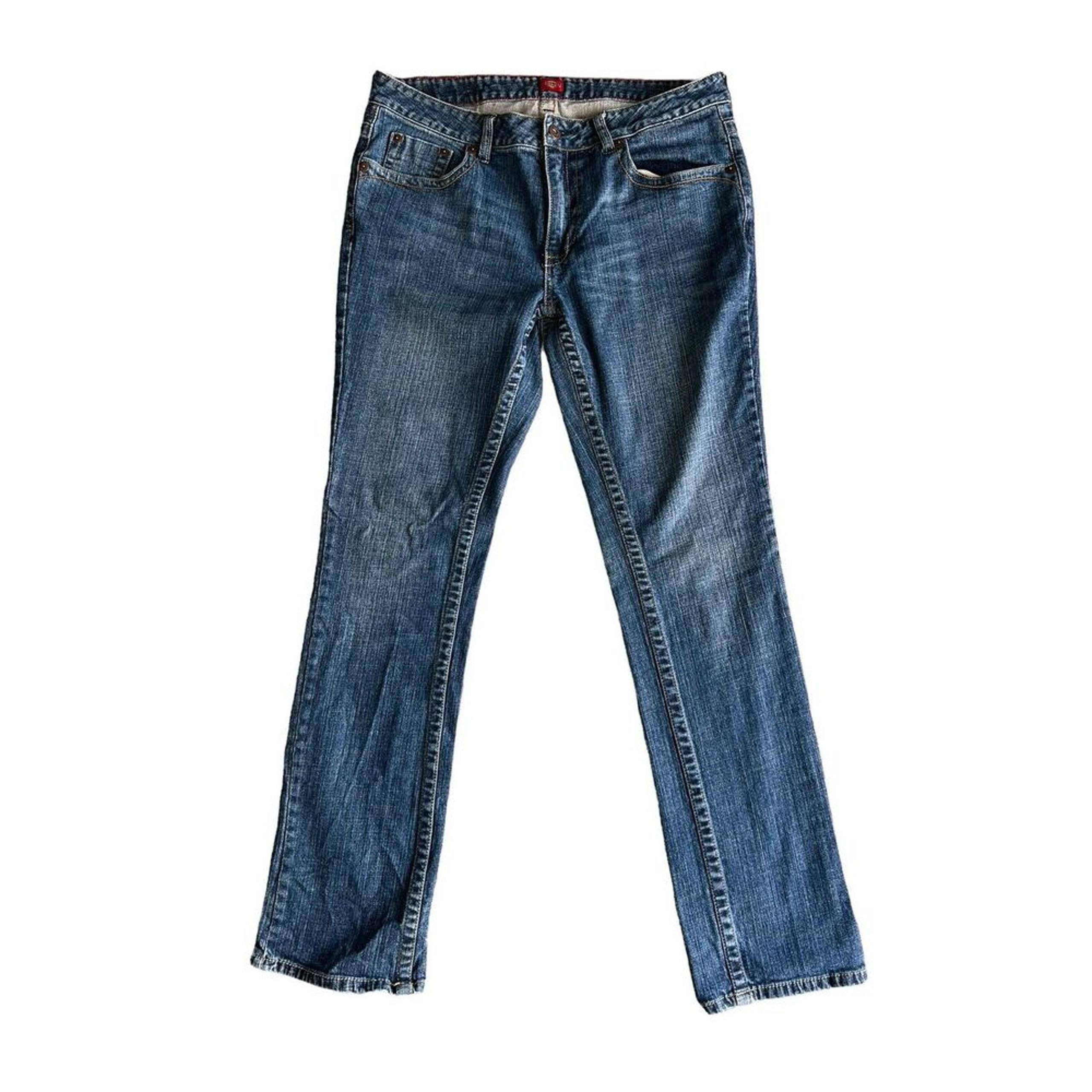 Women's Size 10 RG Blue Jeans Dark Medium Wash Slim Fit - Dickies