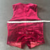 Women’s Red 3-Piece Velvet Pant Suit Peak Lapel Size S