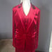 Women’s Red 3-Piece Velvet Pant Suit Peak Lapel Size S