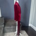 Women’s Red 3-Piece Velvet Pant Suit Peak Lapel Size S
