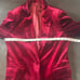 Women’s Red 3-Piece Velvet Pant Suit Peak Lapel Size S