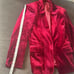Women’s Red 3-Piece Velvet Pant Suit Peak Lapel Size S