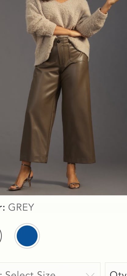 Anthropologie maeve colette vegan leather crop pant chocolate brown 18