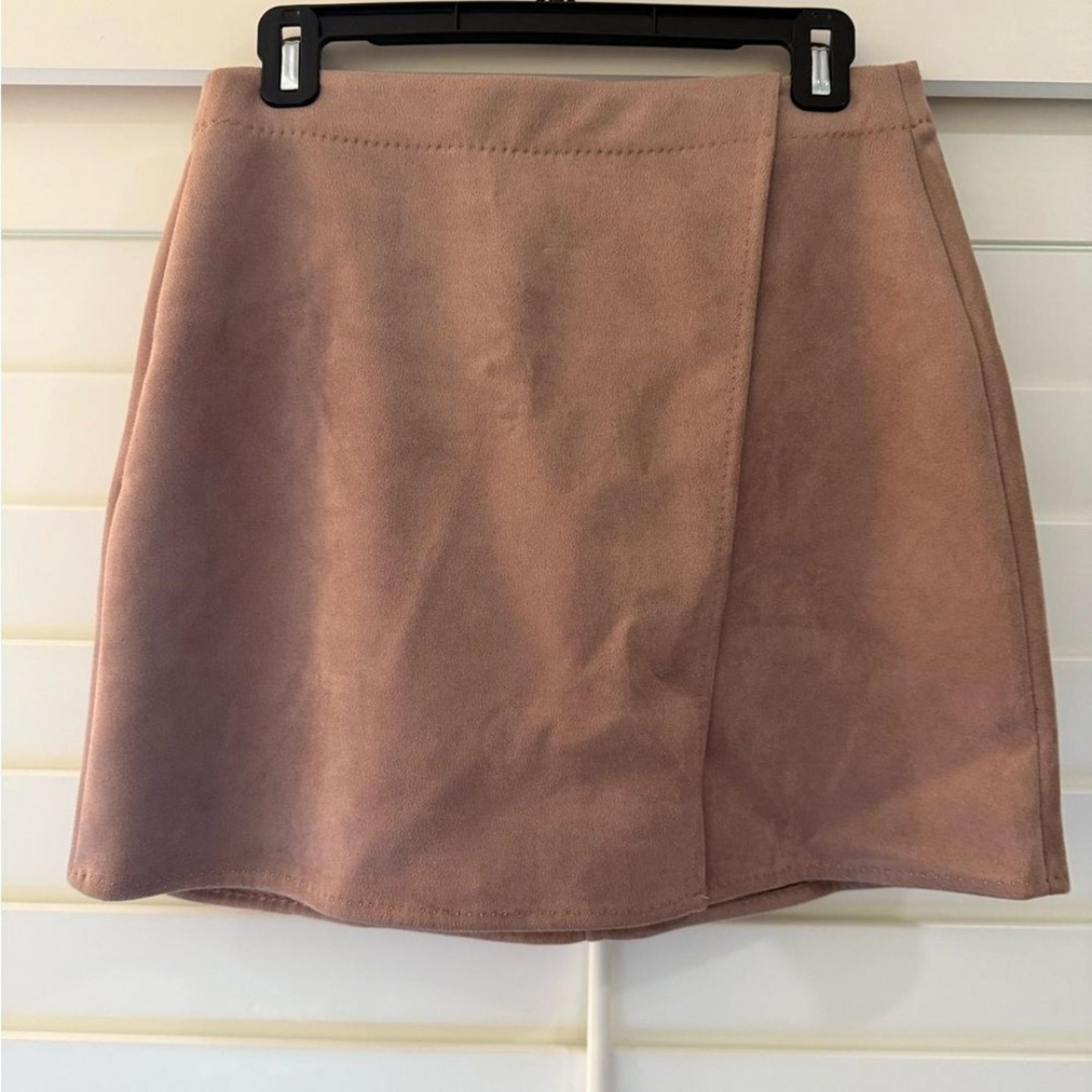 Mauve Faux Suede Mini Skirt - Max Studio