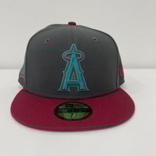New Era LA Angels MLB Graphite 40th Anniversary Titlewave Fitted Hat Cap 7 1/2