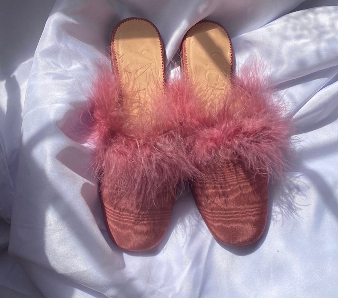 J Crew Pink Feather Flats Size 6