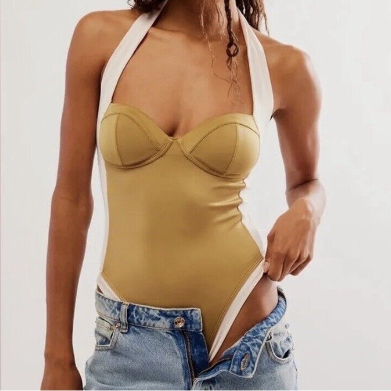 We Are HAH Pull Thru One Piece Bodysuit / Swimsuit Shroom Size Small