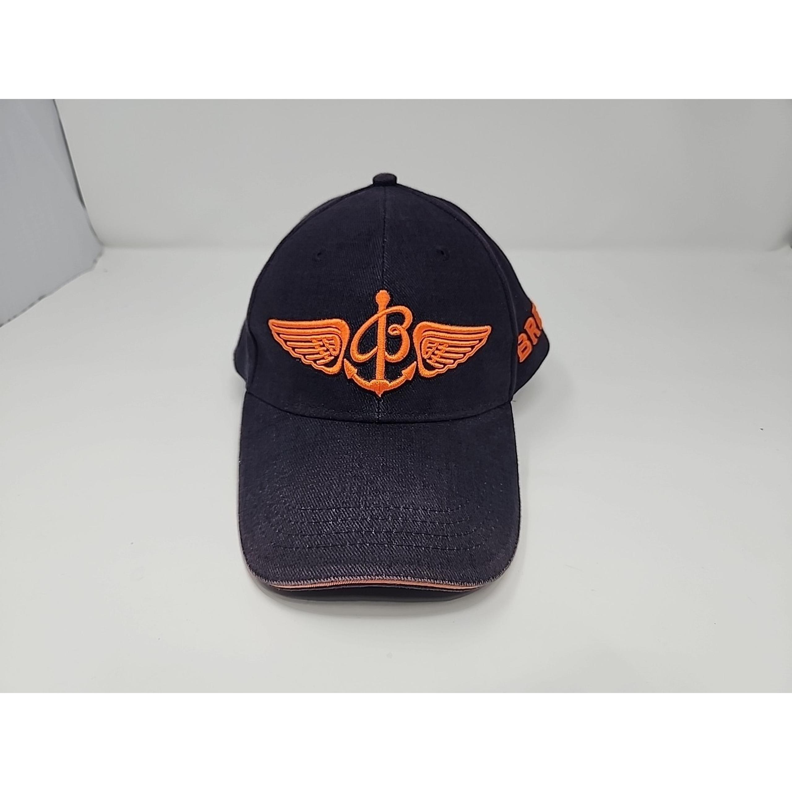 Breitling Baseball Cap Hat Embroidered Navy Blue and Orange Adjustable