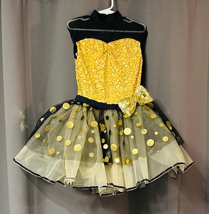 weissman Yellow/Black ballet dance costume child Size 7