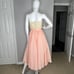 Vtg 60s House Of Bianchi Sz XS Fit Flare Midi Dress Jacket Peach Cream
