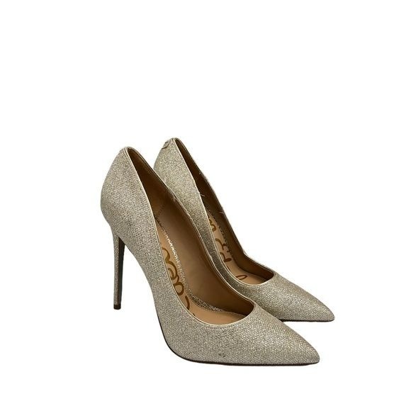 Sam Edelman Hazel Pointed Toe Light Gold Mesh Pumps