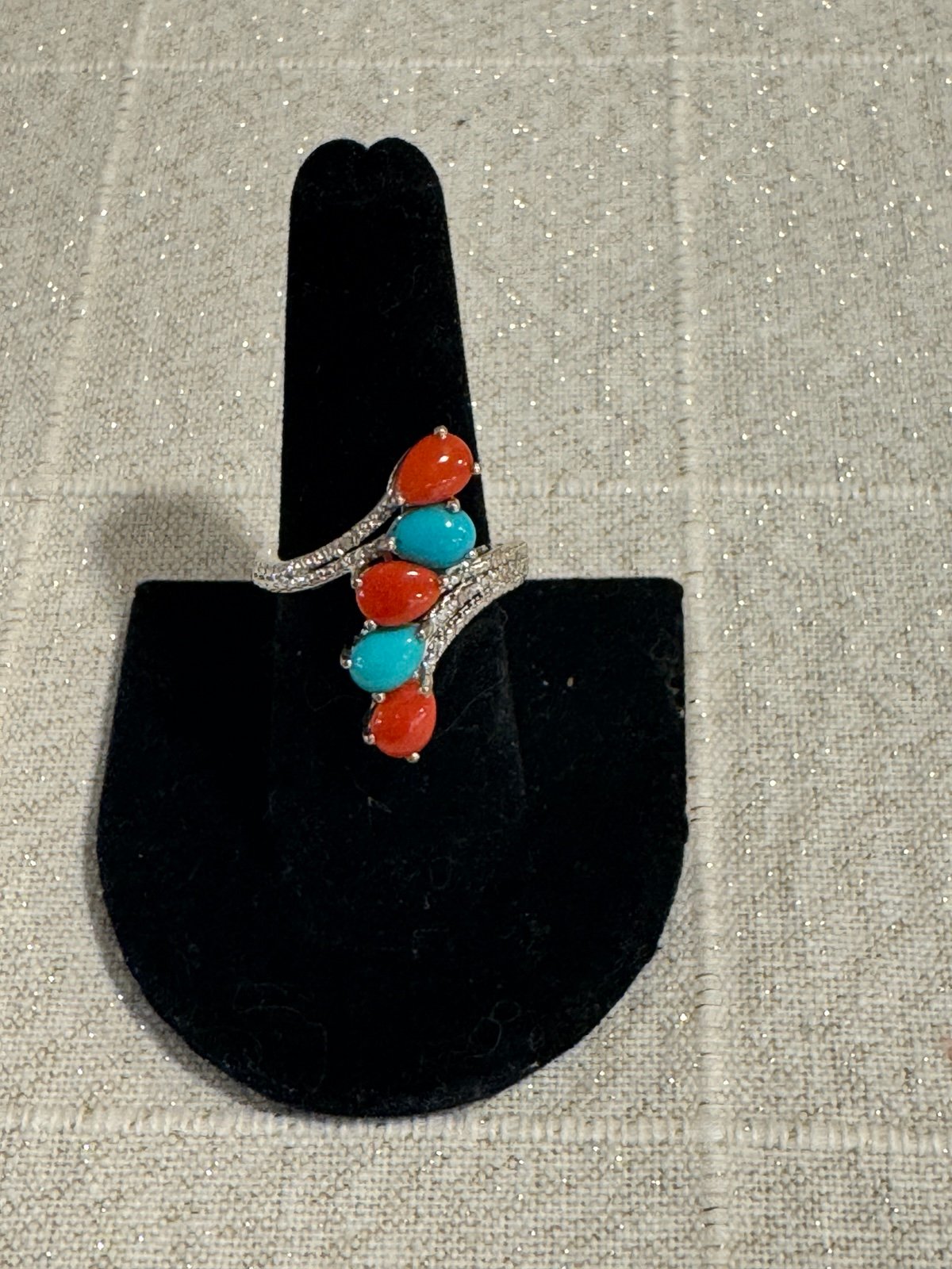 Sleeping beauty turquoise 925 sterling silver size 7.5 ring