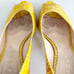 Casadei Yellow Animal Print Peep Toe Heels