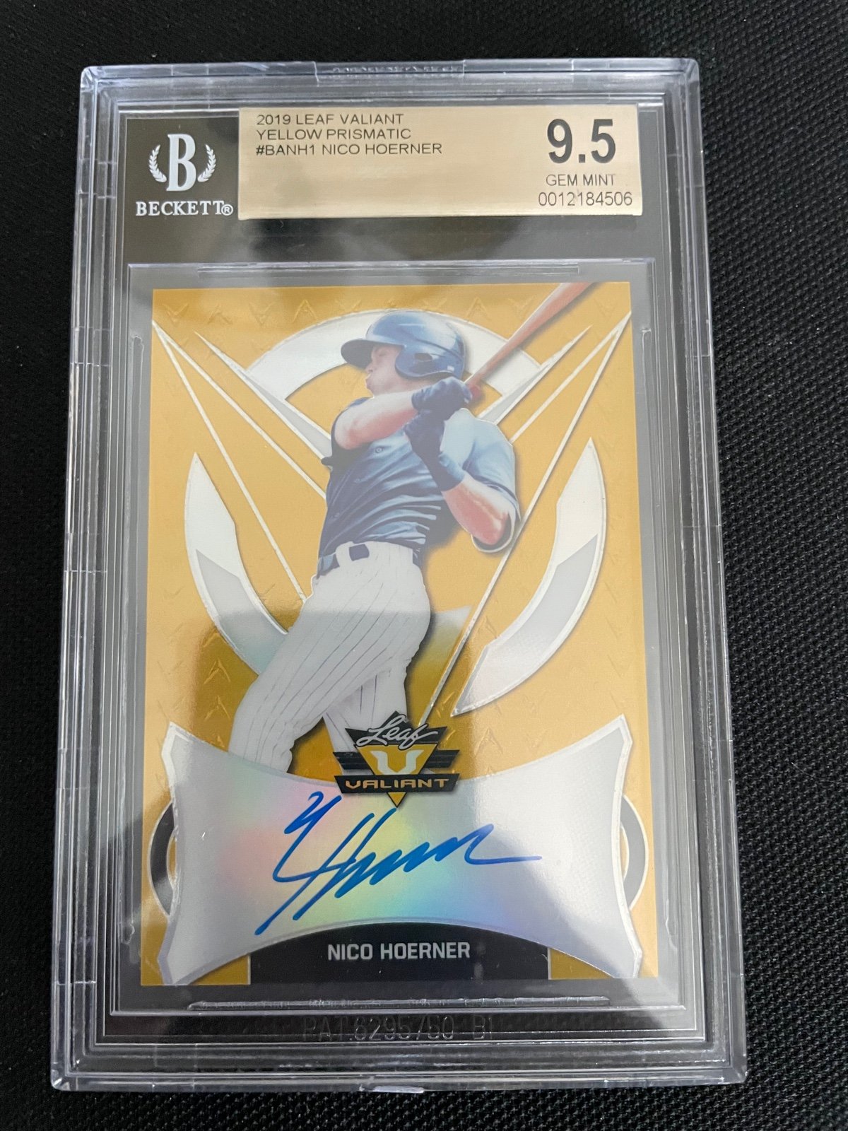 Nico Hoerner Leaf Valiant BGS 9.5 GEM MINT On Card Auto Refractor /10 Autograph
