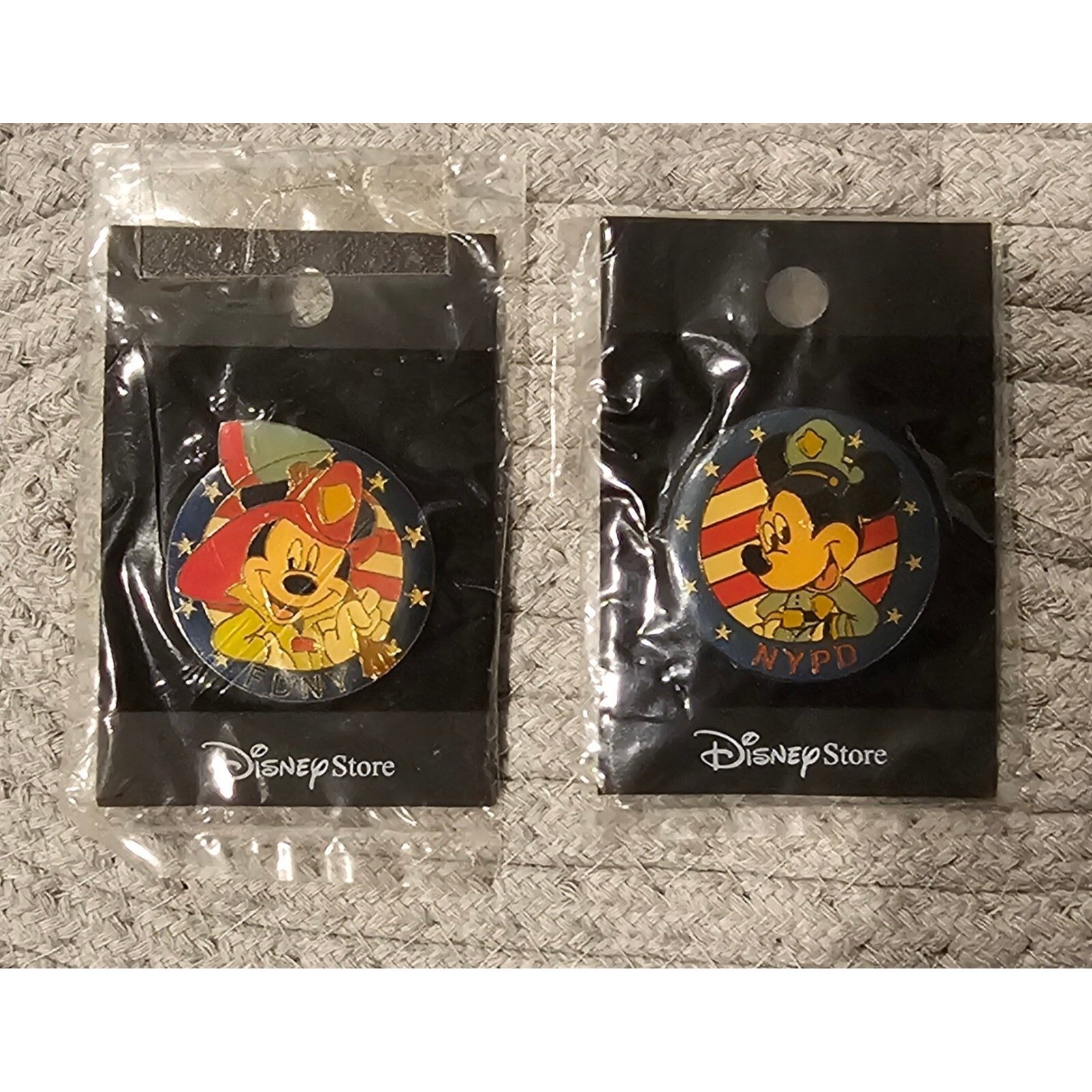 New Disney Mickey Mouse NYPD & FDNY Pins