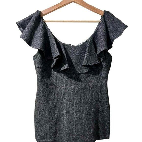 AMANDA UPRICHARD Women Top Blouse Short Sleeve Gray Size Medium