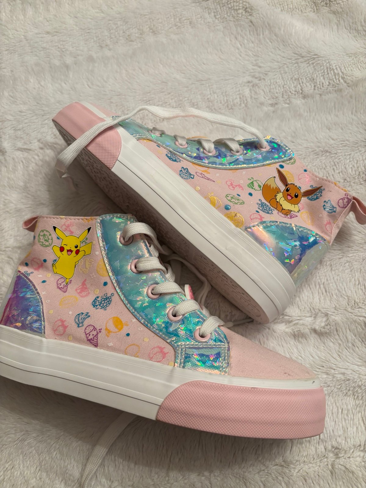 New ground up girls pink pikachu high top sneakers size 4