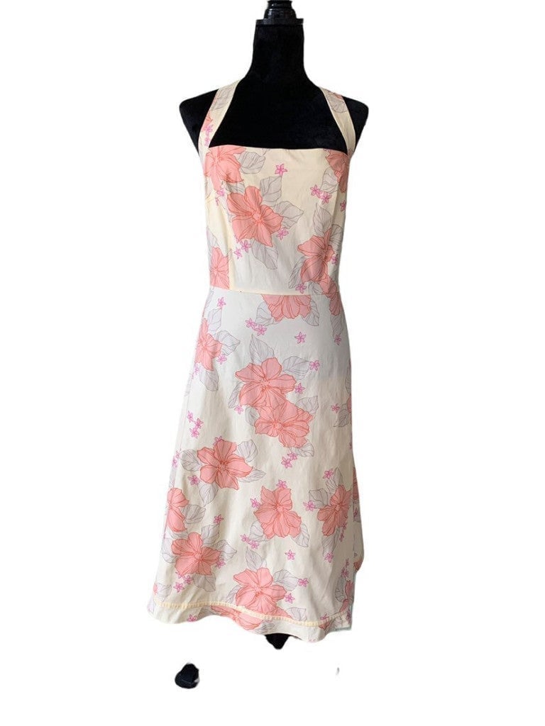 Halter Floral Yellow A Line Dress Nwt