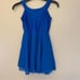Glamour dance costume blue bedazzled rhinestones sequin dress-child S/MC
