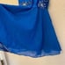 Glamour dance costume blue bedazzled rhinestones sequin dress-child S/MC