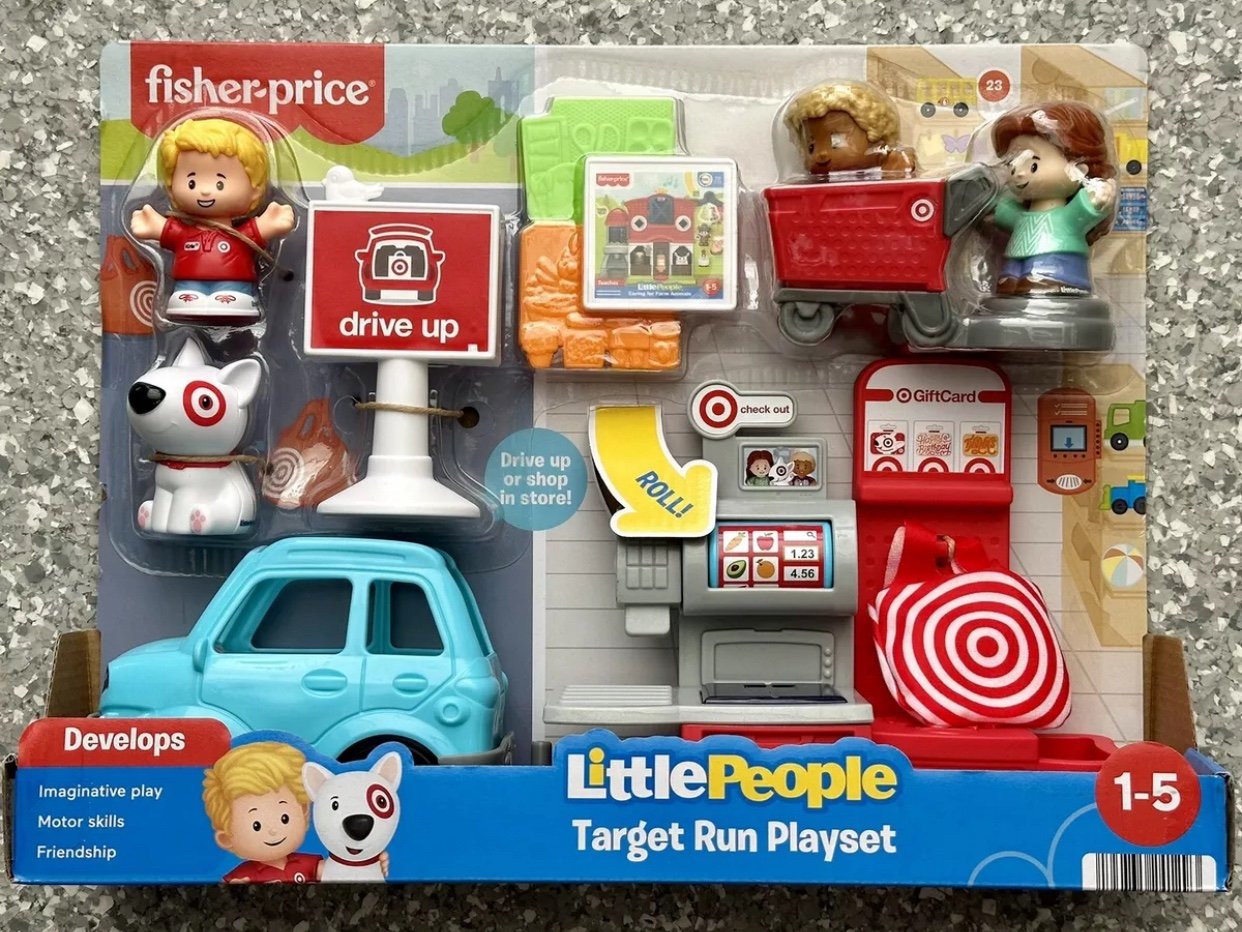 Fisher Price Little People Target Run Playset Drive Up Target Dog - NEW
