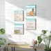 Seashell Beach Pictures Canvas Wall Art For Bathroom (12'' x 12'' x 4 Panels)