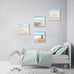 Seashell Beach Pictures Canvas Wall Art For Bathroom (12'' x 12'' x 4 Panels)