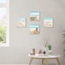 Seashell Beach Pictures Canvas Wall Art For Bathroom (12'' x 12'' x 4 Panels)
