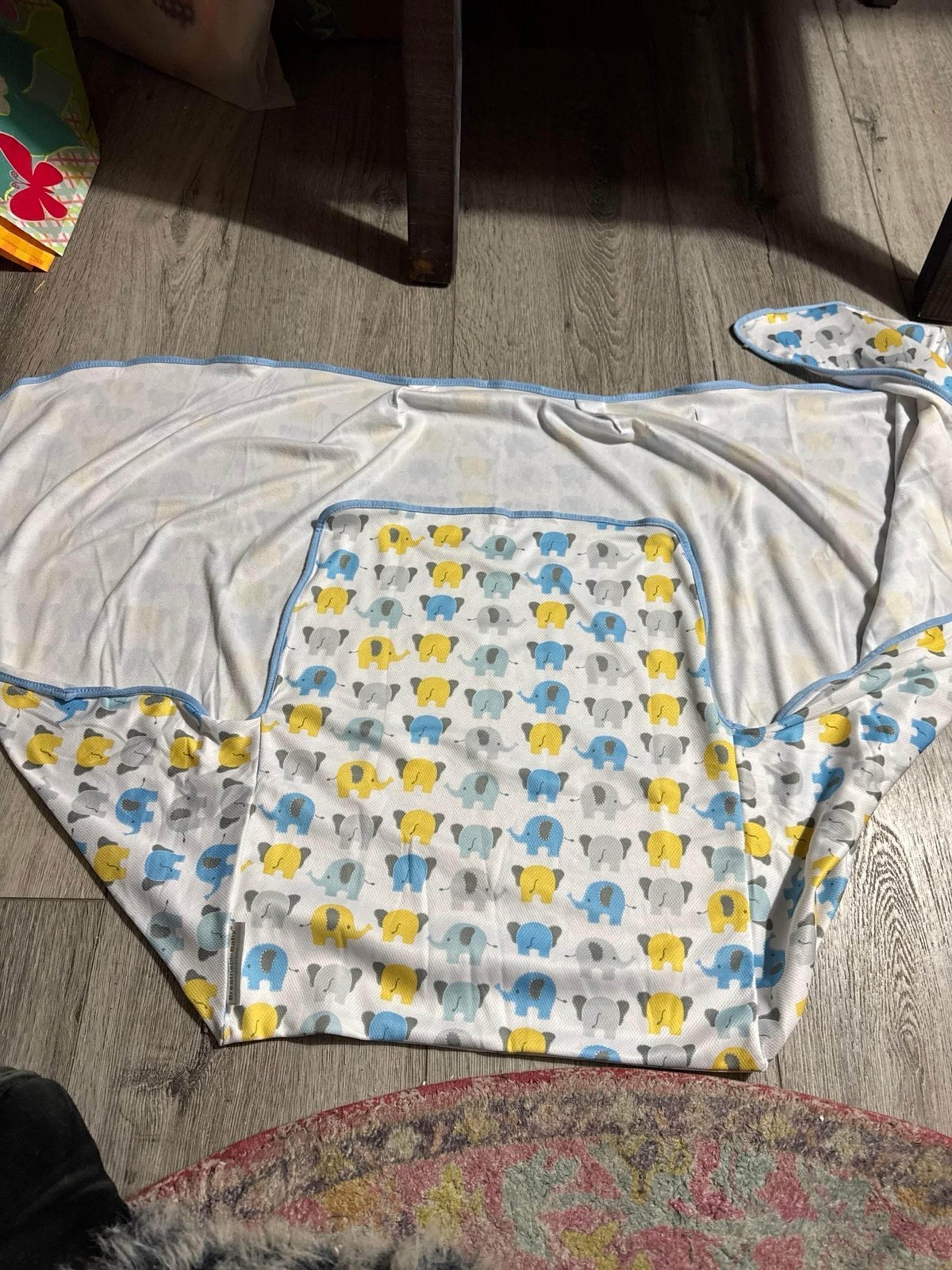 XL swaddle blanket elephants