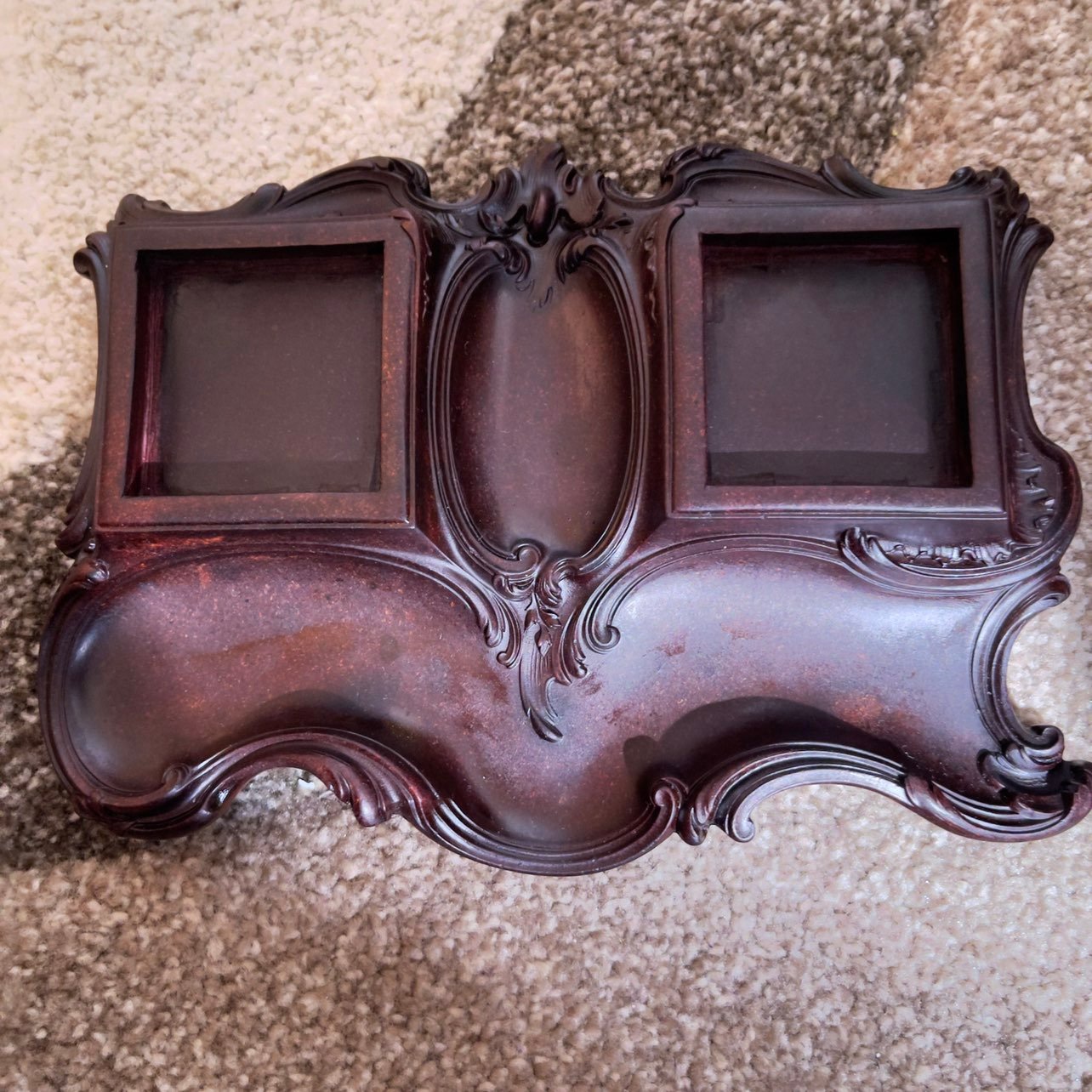 Anitique hand carved wooden frame tray m