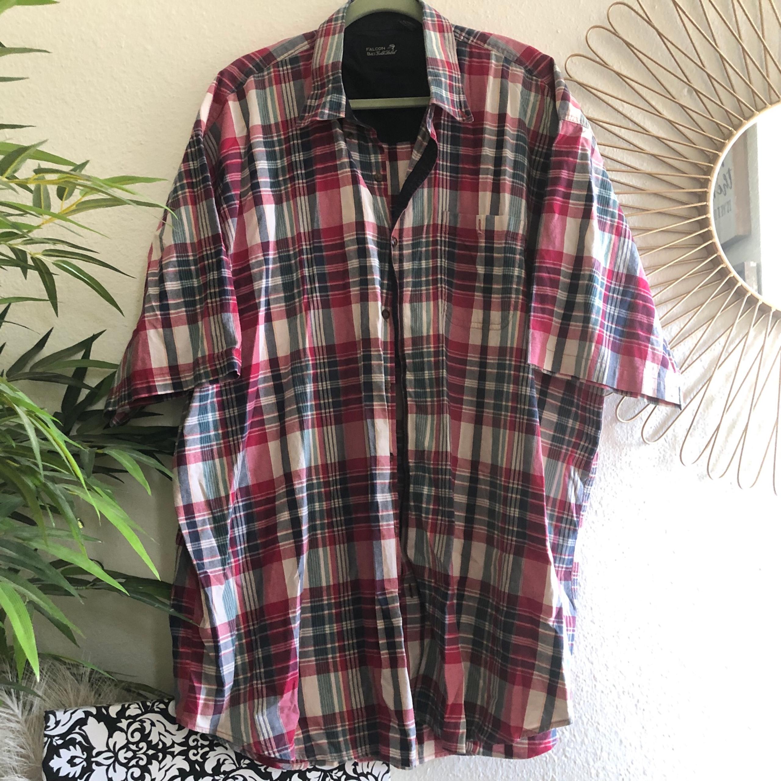 Men’s plaid brown lightweight cotton button up down short sleeve collared shirt - Falcon Bay