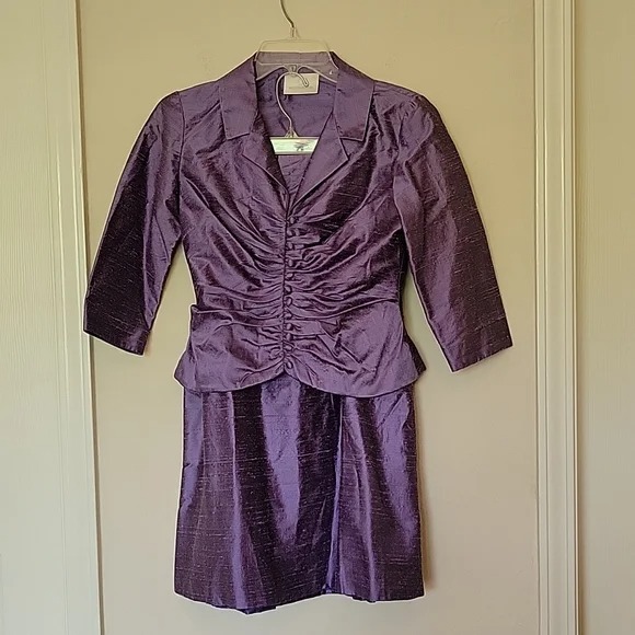 Vintage Watters & Watters Lilac Silk Suit