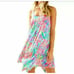 Lilly Pulitzer Hampton Tank Dress Multi Fan Racerback Ruffle Hem Women XS Cotton