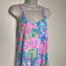 Lilly Pulitzer Hampton Tank Dress Multi Fan Racerback Ruffle Hem Women XS Cotton