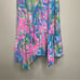 Lilly Pulitzer Hampton Tank Dress Multi Fan Racerback Ruffle Hem Women XS Cotton