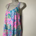 Lilly Pulitzer Hampton Tank Dress Multi Fan Racerback Ruffle Hem Women XS Cotton