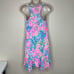 Lilly Pulitzer Hampton Tank Dress Multi Fan Racerback Ruffle Hem Women XS Cotton
