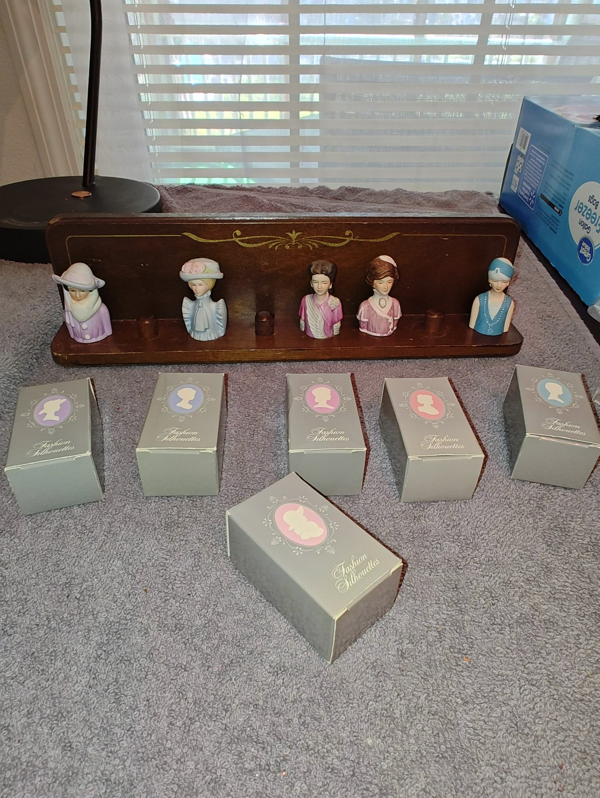 Vintage Avon Porcelain Thimbles Ladies of Fashion, Set of 5 Avon Collectible