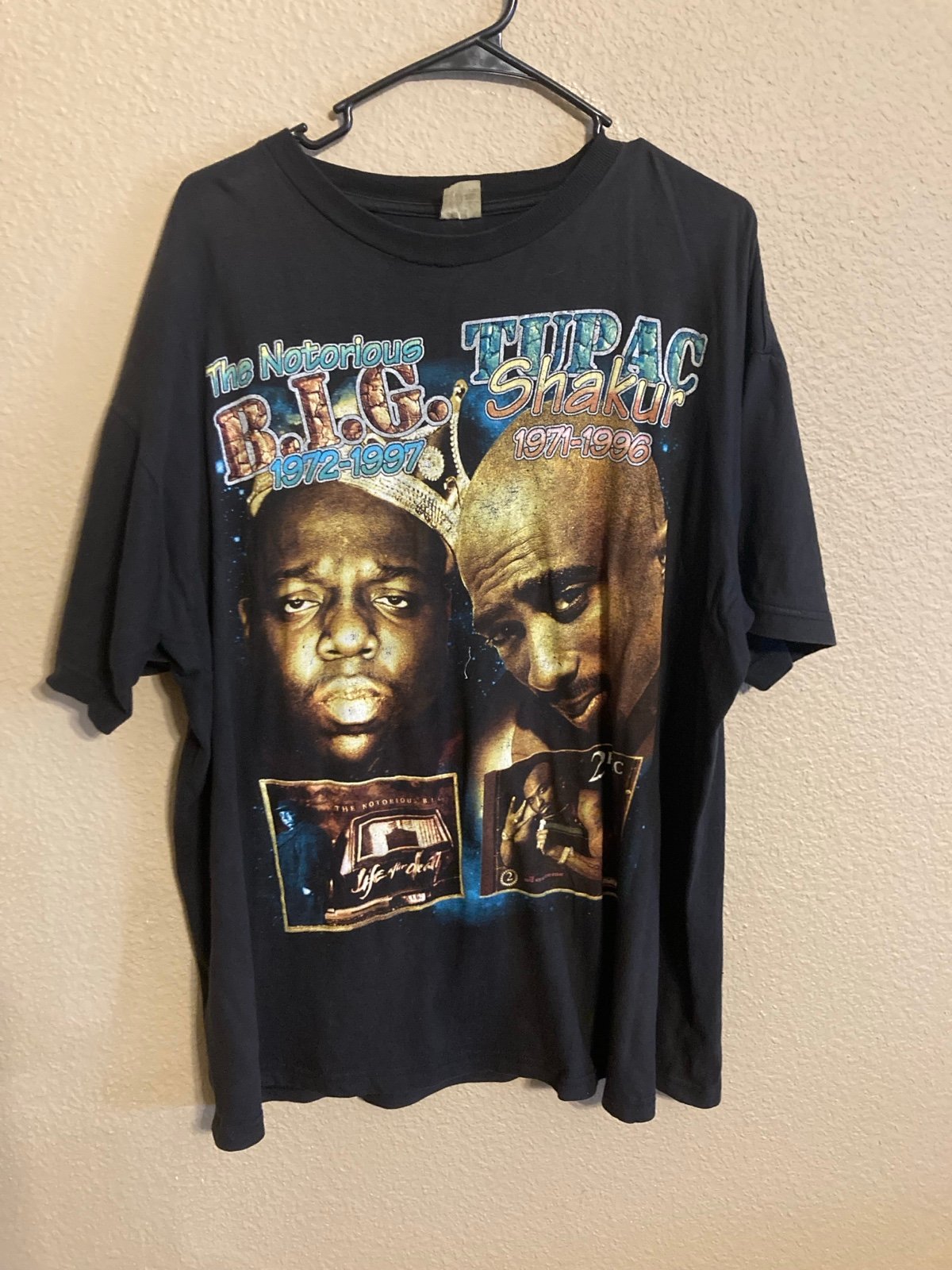 Vintage 90s 2pac Biggie Rap Tee Notorious Bigge Smalls Tupac